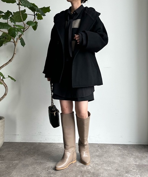 DouDou（ドゥドゥ）の「フーディーコート（その他アウター・レディース・ブラック/ブラウン・FREE）」の12枚目の写真