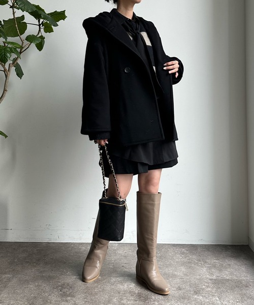 DouDou（ドゥドゥ）の「フーディーコート（その他アウター・レディース・ブラック/ブラウン・FREE）」の13枚目の写真