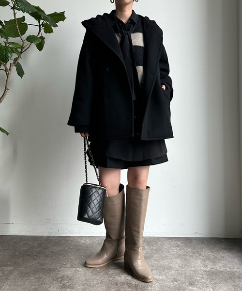 DouDou（ドゥドゥ）の「フーディーコート（その他アウター・レディース・ブラック/ブラウン・FREE）」の15枚目の写真