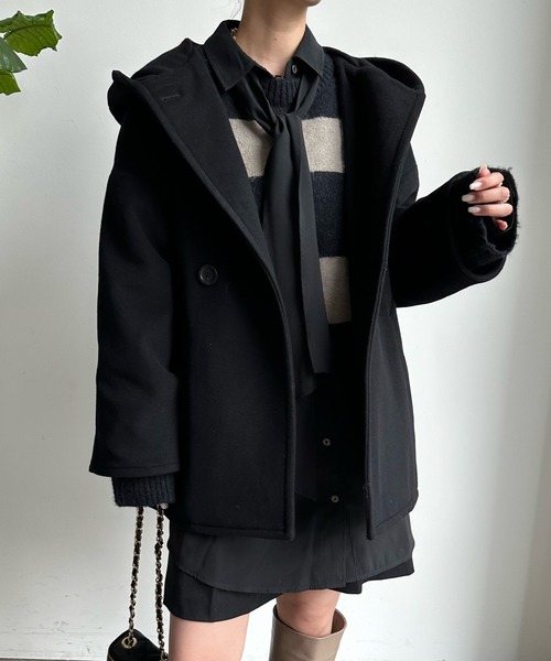 DouDou（ドゥドゥ）の「フーディーコート（その他アウター・レディース・ブラック/ブラウン・FREE）」の17枚目の写真