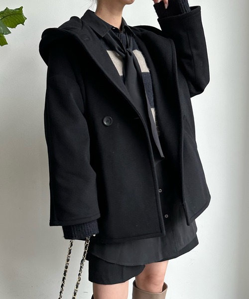 DouDou（ドゥドゥ）の「フーディーコート（その他アウター・レディース・ブラック/ブラウン・FREE）」の19枚目の写真