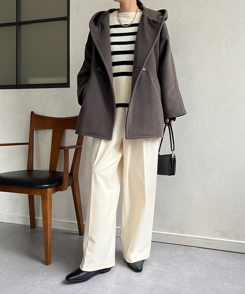 DouDou（ドゥドゥ）の「フーディーコート（その他アウター・レディース・ブラック/ブラウン・FREE）」の6枚目の写真