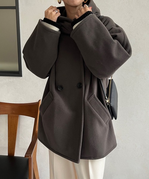 DouDou（ドゥドゥ）の「フーディーコート（その他アウター・レディース・ブラック/ブラウン・FREE）」の10枚目の写真