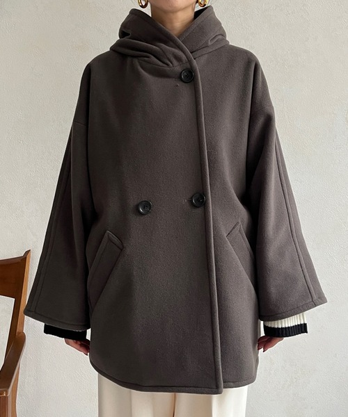 DouDou（ドゥドゥ）の「フーディーコート（その他アウター・レディース・ブラック/ブラウン・FREE）」の21枚目の写真