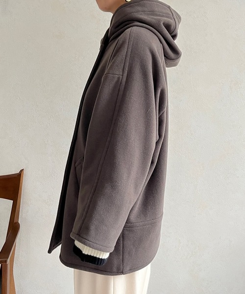 DouDou（ドゥドゥ）の「フーディーコート（その他アウター・レディース・ブラック/ブラウン・FREE）」の22枚目の写真