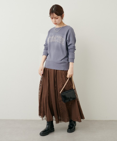 natural couture(ナチュラルクチュール)の「メッシュレーススカート(スカート・レディース・オフホワイト/ブラウン/ブラック・FREE)」の20枚目の写真