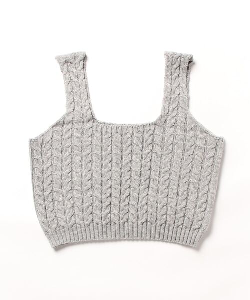 Didot.showroom（ディドット ショールーム）の「ケーブル編みニットビスチェ（ベスト・レディース・ブラック/グレー/アイボリー・FREE）」の3枚目の写真