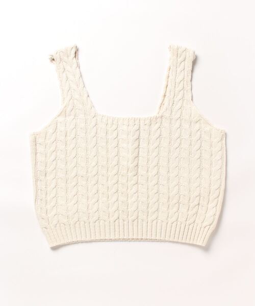 Didot.showroom（ディドット ショールーム）の「ケーブル編みニットビスチェ（ベスト・レディース・ブラック/グレー/アイボリー・FREE）」の2枚目の写真