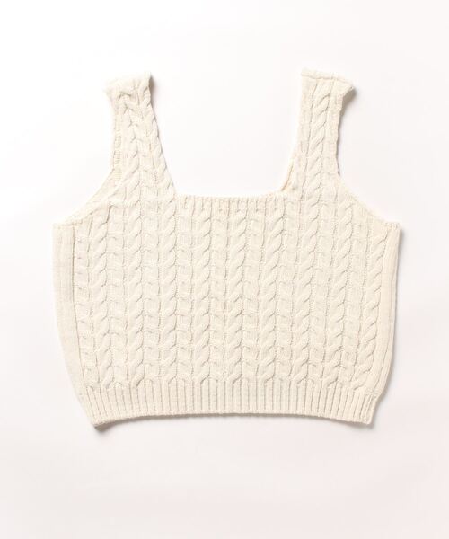 Didot.showroom（ディドット ショールーム）の「ケーブル編みニットビスチェ（ベスト・レディース・ブラック/グレー/アイボリー・FREE）」の4枚目の写真