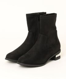 Realta | Realta(レアルタ)4.5cmパールヒールストレッチショートブーツ(ブーツ)