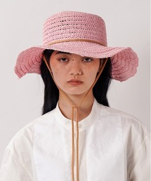 La Maison de Lyllis ストローハット サテンリボン付き La Maison de Lyllis】CHOLA スカーフストローハット（ハット