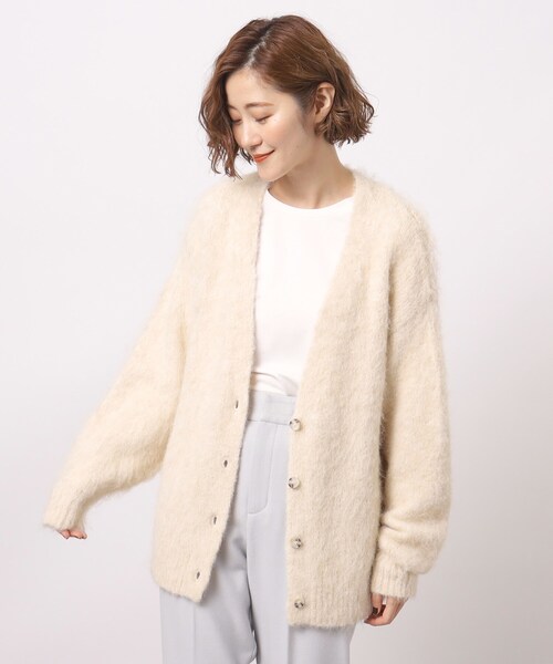 grove（グローブ）の「◆1枚で華やかにキマる！存在感溢れるロングカーディガン（カーディガン/ボレロ・レディース・グレー/アイボリー/ベビーピンク・02/03/04/01）」の16枚目の写真