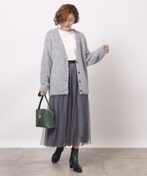 grove（グローブ）の「◆1枚で華やかにキマる！存在感溢れるロングカーディガン（カーディガン/ボレロ・レディース・グレー/アイボリー/ベビーピンク・02/03/04/01）」の4枚目の写真