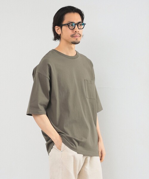 B:MING by BEAMS(ビーミングバイビームス)の「B:MING by BEAMS / ヘビーウエイト ドロップショルダー Tシャツ(ユニセックス対応)(Tシャツ/カットソー・メンズ・オリーブ/レッド系その他7/ネイビー/ブラウン系その他5/ブラック/オフホワイト/サックスブルー/イエロー系その他5・SMALL/LARGE/MEDIUM/X-LARGE/XX-LARGE)」の4枚目の写真