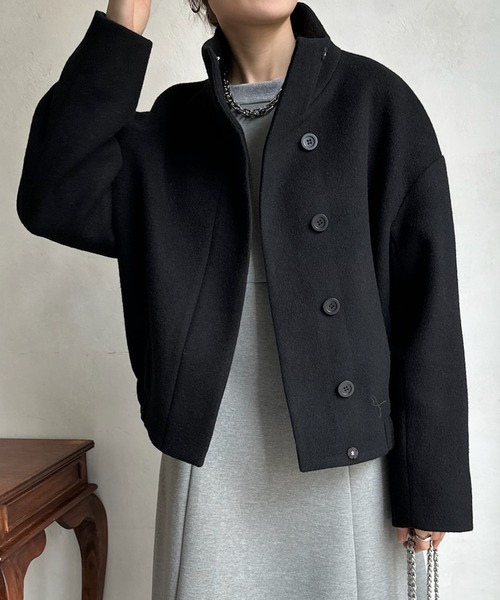 DouDou / ジャケット/FREE/ウール/BEG/無地/DDZ1042605A0003// DouDou（ドゥドゥ）の「【WEB限定】リサイクルウールショートコート