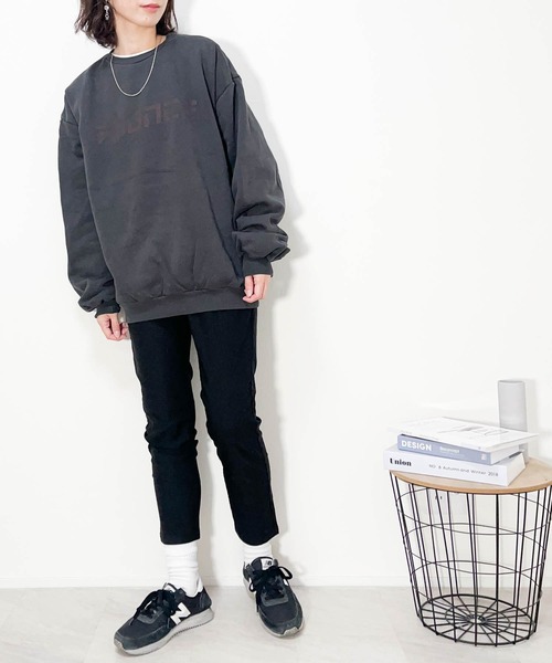 裏起毛 ピグメントプリント スウェットクルー（スウェット）｜Ritzy（リッツィー）