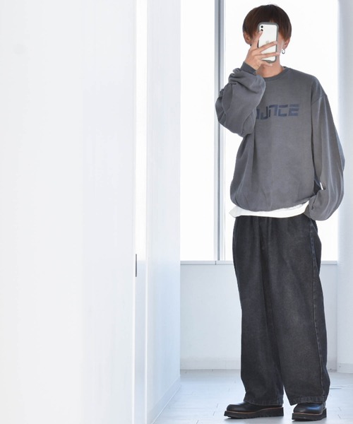 裏起毛 ピグメントプリント スウェットクルー（スウェット）｜Ritzy（リッツィー）