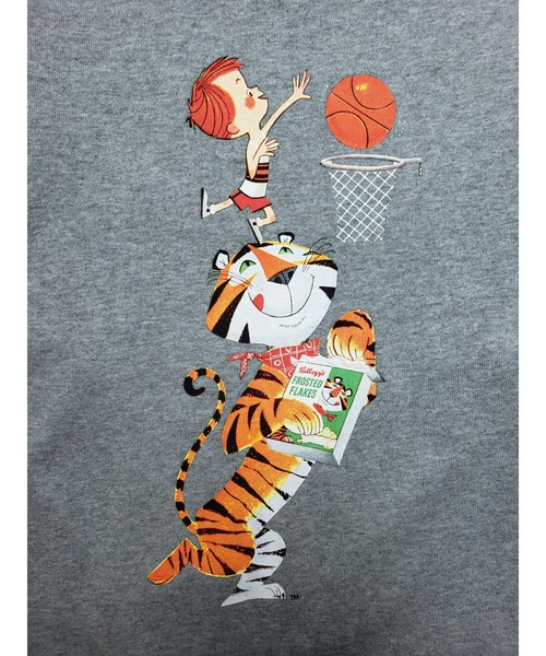JUNKSOUL（ジャンクソウル）の「JUNKSOUL OUTDOOR/KELOGS(ケロッグ) TIGER BASKETBALL ロンT (M4)（Tシャツ/カットソー・キッズ・サーモンピンク/グレー・130/110/150/160/120/140/100）」の8枚目の写真