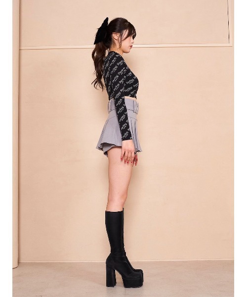Darich（ダーリッチ）の「オブリークショートカットトップス（Tシャツ/カットソー・レディース・ピンク/ホワイト/ブラック・FREE）」の14枚目の写真