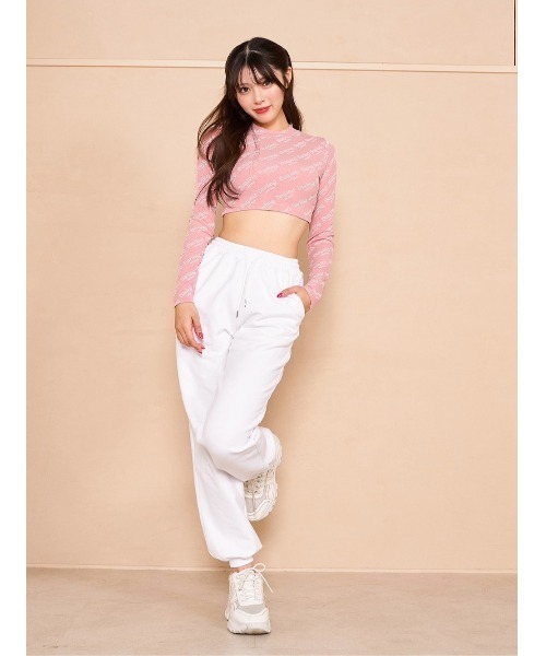 Darich（ダーリッチ）の「オブリークショートカットトップス（Tシャツ/カットソー・レディース・ピンク/ホワイト/ブラック・FREE）」の11枚目の写真