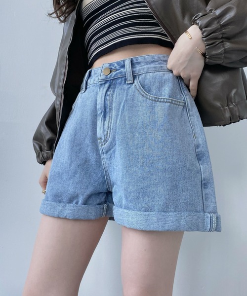 epa デニムハイウエストショートパンツ　M epa デニムハイウエストショートパンツ M - メルカリ