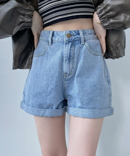 epa デニムハイウエストショートパンツ　M epa デニムハイウエストショートパンツ M - メルカリ