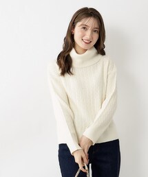 index | ≪5color≫ オフタートルケーブルニット【洗濯機洗い可】(ニット/セーター)