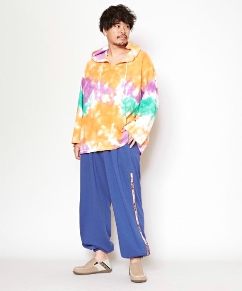 チャイハネ（チャイハネ）の「【チャイハネ】タイダイワッフルMEN'Sフーディ（パーカー・メンズ・ベージュ/オレンジ/ブラック・FREE）」の8枚目の写真