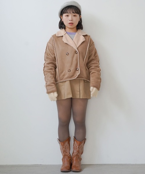 Auntie Rosa（アンティローザ）の「ショート丈フェイクムートンボアランチジャケット（その他アウター・レディース・ブラウン・MEDIUM/SMALL）」の5枚目の写真