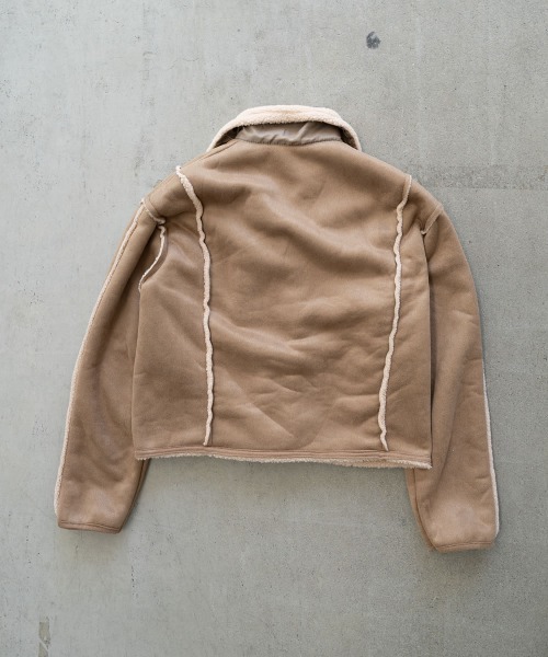 Auntie Rosa（アンティローザ）の「ショート丈フェイクムートンボアランチジャケット（その他アウター・レディース・ブラウン・MEDIUM/SMALL）」の8枚目の写真