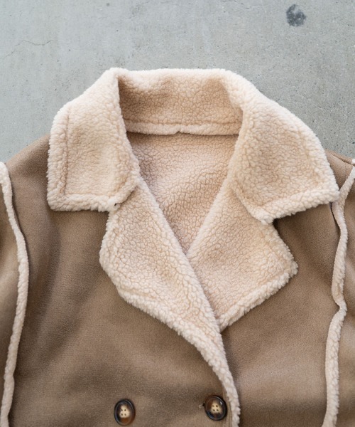 Auntie Rosa（アンティローザ）の「ショート丈フェイクムートンボアランチジャケット（その他アウター・レディース・ブラウン・MEDIUM/SMALL）」の9枚目の写真