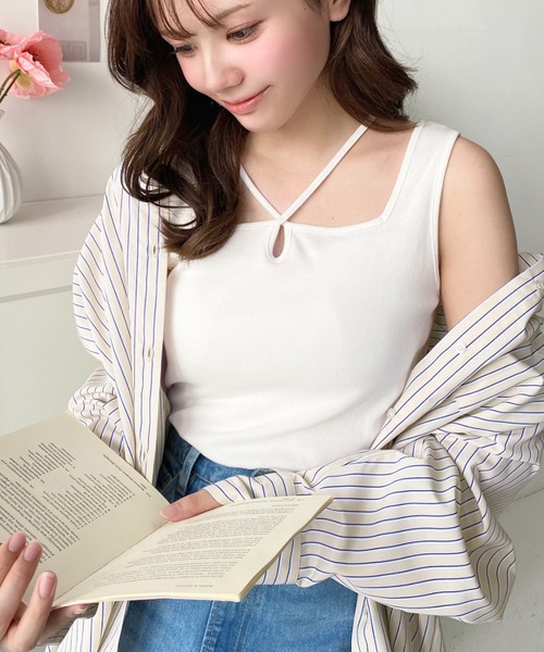 ★新品★美光 Puccele joyau★綿100% タンクトップ★M＊2点★ 満足 ： 贅沢ピマ綿】 タンクトップ 無地 袖なし 蜜ろう保湿加工