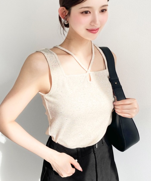 累計販売枚数1万枚突破！】綿100％フライス.クロスホルターネック