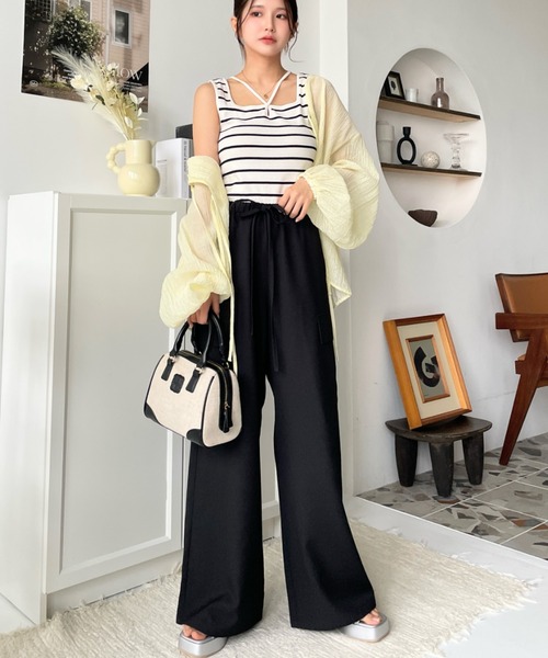 moment+（モーメントプラス）の「【累計販売枚数1万枚突破！】綿100％フライス.クロスホルターネックタンクトップ（タンクトップ・レディース・オートミール/モカ/オフホワイト/アイボリー/ブラック/ベージュ系その他/ホワイト系その他/チャコールグレー/ナチュラル/ブラウン・L/M）」の21枚目の写真