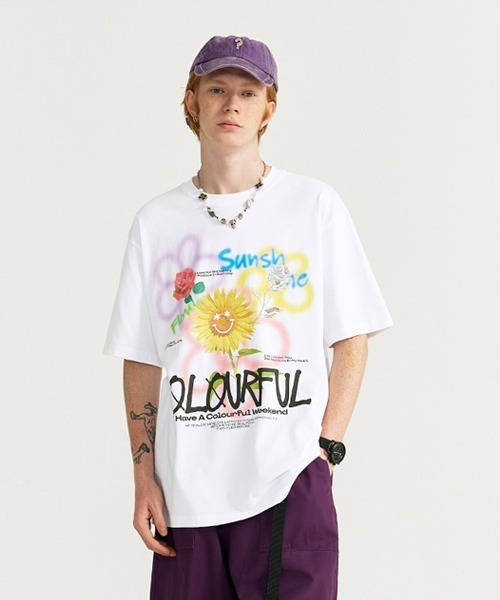 Ressaca(レサーカ)の「オーバーサイズ 落書きフラワープリントTシャツ(Tシャツ/カットソー・メンズ・ホワイト/ブラック・XL/XXL/L/M)」の2枚目の写真