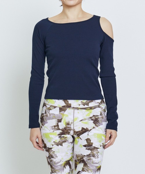 【セール】Julier リブロングスリーブプルオーバー/パット付き（その他トップス）｜Julier Yoga and Relax（ジュリエヨガアンドリラックス）