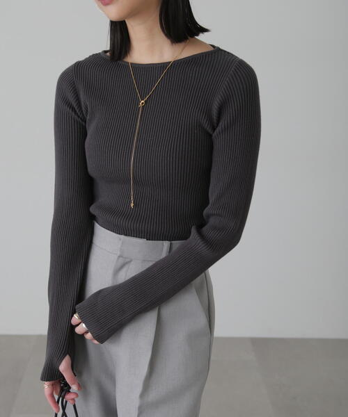 FREE'S MART（フリーズマート）の「◆[洗える]マシンウォッシャブルオーガニックコットン長袖ニット（ニット/セーター・レディース・ブラック/ブルー/ホワイト/ピンク・FREE）」の20枚目の写真