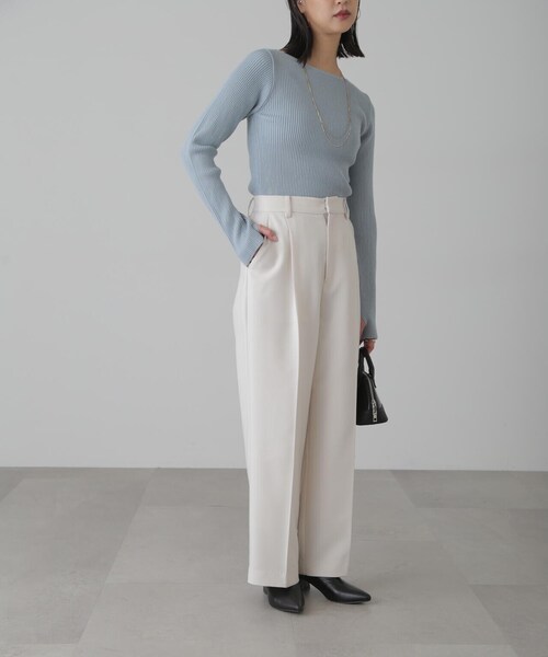 FREE'S MART（フリーズマート）の「◆[洗える]マシンウォッシャブルオーガニックコットン長袖ニット（ニット/セーター・レディース・ブラック/ブルー/ホワイト/ピンク・FREE）」の13枚目の写真