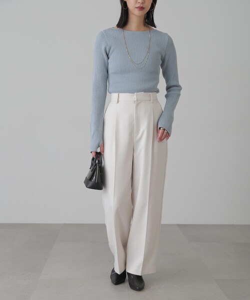 FREE'S MART（フリーズマート）の「◆[洗える]マシンウォッシャブルオーガニックコットン長袖ニット（ニット/セーター・レディース・ブラック/ブルー/ホワイト/ピンク・FREE）」の11枚目の写真