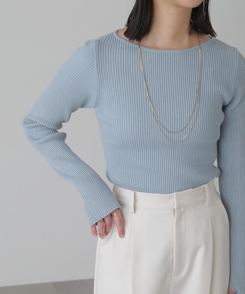 FREE'S MART（フリーズマート）の「◆[洗える]マシンウォッシャブルオーガニックコットン長袖ニット（ニット/セーター・レディース・ブラック/ブルー/ホワイト/ピンク・FREE）」の15枚目の写真