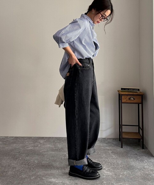 GEVACO（ゲバコ）の「【GEVACO】12.5ozストレートデニムパンツ（デニムパンツ・レディース・サックスブルー/ブルー/チャコールグレー・36/38）」の12枚目の写真