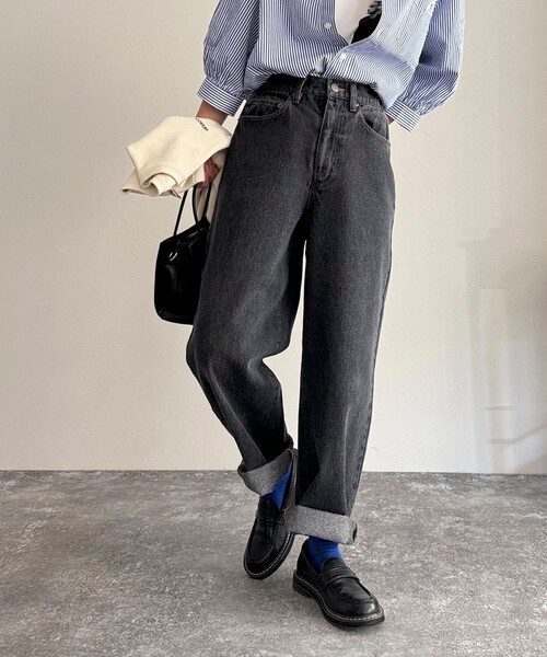 GEVACO（ゲバコ）の「【GEVACO】12.5ozストレートデニムパンツ（デニムパンツ・レディース・サックスブルー/ブルー/チャコールグレー・36/38）」の22枚目の写真