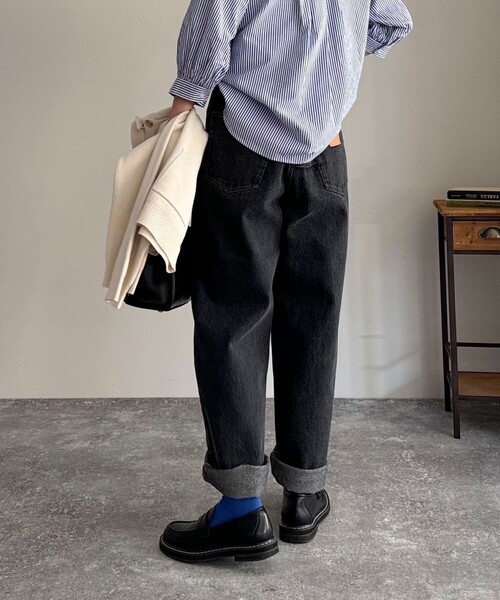 GEVACO（ゲバコ）の「【GEVACO】12.5ozストレートデニムパンツ（デニムパンツ・レディース・サックスブルー/ブルー/チャコールグレー・36/38）」の14枚目の写真