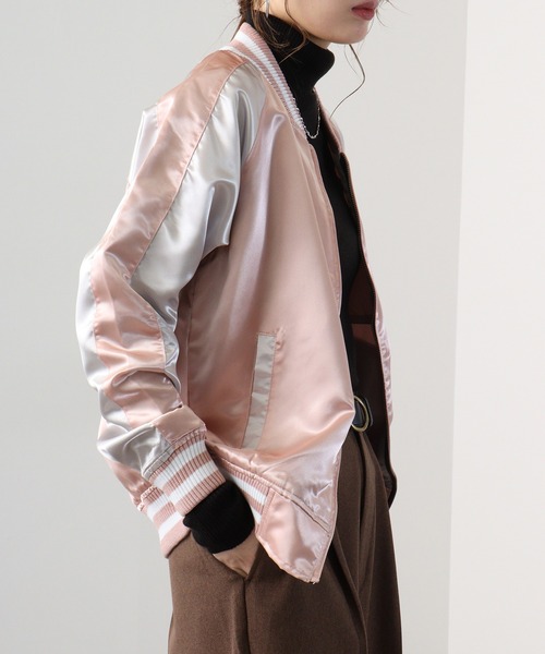 ACE(エース)の「ACE サテンスカジャン(スカジャン・メンズ・ピンク/レッド/ブラック/サックスブルー/カーキ/ブルーグリーン/ブルー・L/4L/LL/3L/M)」の16枚目の写真