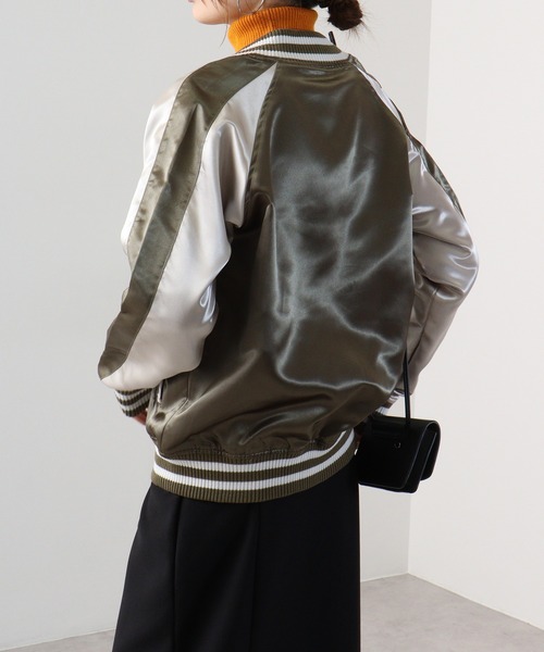 ACE(エース)の「ACE サテンスカジャン(スカジャン・メンズ・ピンク/レッド/ブラック/サックスブルー/カーキ/ブルーグリーン/ブルー・L/4L/LL/3L/M)」の19枚目の写真