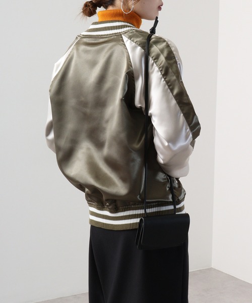 ACE(エース)の「ACE サテンスカジャン(スカジャン・メンズ・ピンク/レッド/ブラック/サックスブルー/カーキ/ブルーグリーン/ブルー・L/4L/LL/3L/M)」の20枚目の写真