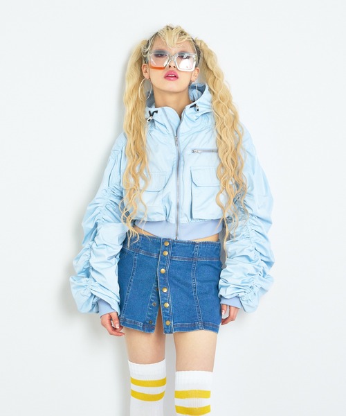 anna sui nyc(アナ スイ エヌ ワイ シー)の「ストレッチデニムスカパン(スカート・レディース・ライトブルー/ブルー・M/S)」の10枚目の写真