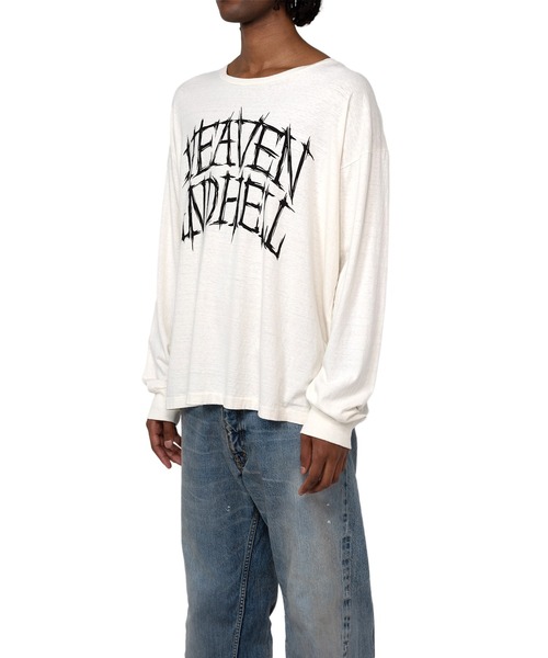 KAMIYA(カミヤ)の「HEVAN AND HELL' Printed L/S T-shirt(Tシャツ/カットソー・メンズ・ホワイト/パープル/ブラック・SMALL/LARGE/MEDIUM/X-LARGE)」の18枚目の写真