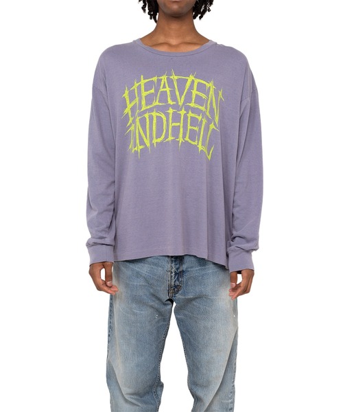 KAMIYA(カミヤ)の「HEVAN AND HELL' Printed L/S T-shirt(Tシャツ/カットソー・メンズ・ホワイト/パープル/ブラック・SMALL/LARGE/MEDIUM/X-LARGE)」の10枚目の写真