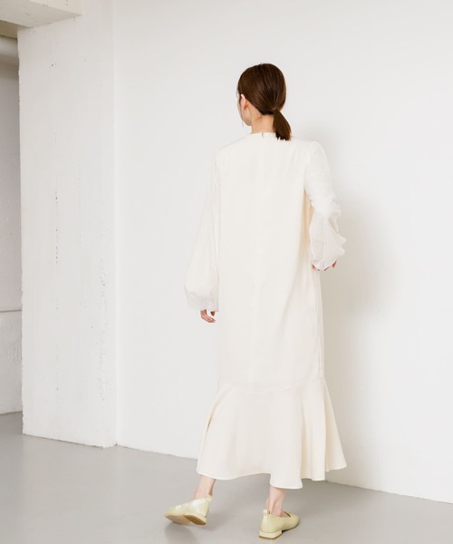 SENSE OF PLACE by URBAN RESEARCH（センスオブプレイスバイアーバンリサーチ）の「チェックシアーワンピース（ワンピース・レディース・アイボリー/ブラック/ライトブラウン・S/ONE）」の8枚目の写真